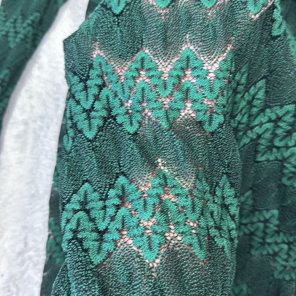 Free People Green Mock Neck Bishop Sleeve Dress - Picture 11 of 11